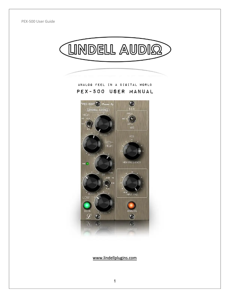 Página 1 del manual Manual de usuario Lindell Audio PEX-500
