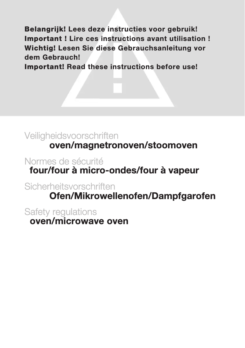Page n°1 - Instructions de sécurité Atag DX6411Q