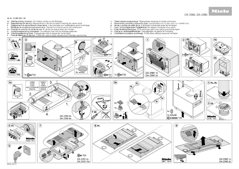 Page 1 de la notice Instructions / montage Miele DA 2390