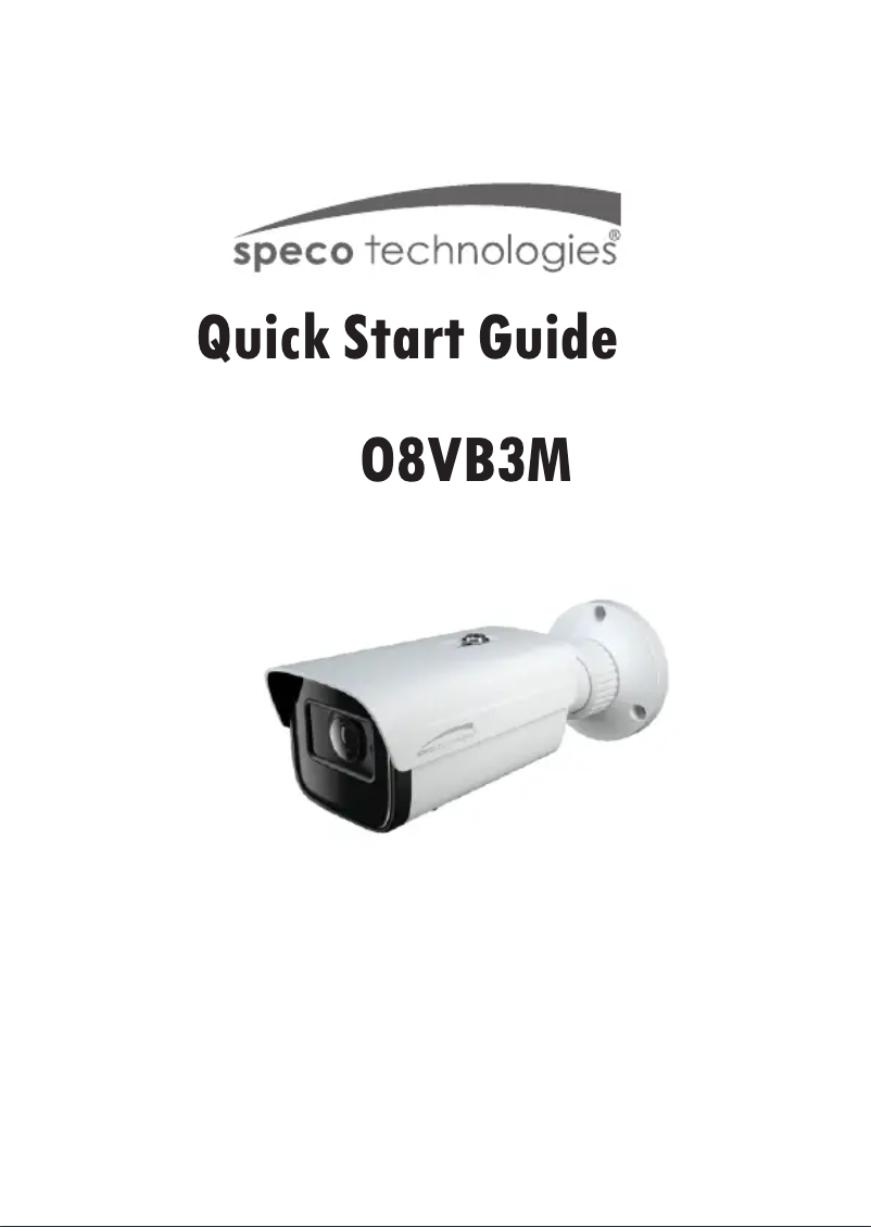 Page 1 de la notice Guide de démarrage rapide Speco Technologies O8VB3M