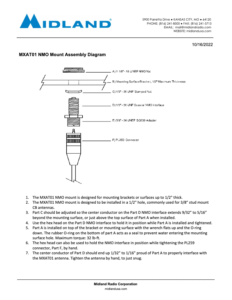 Página 1 del manual Manual de usuario Midland MicroMobile MXAT01VP