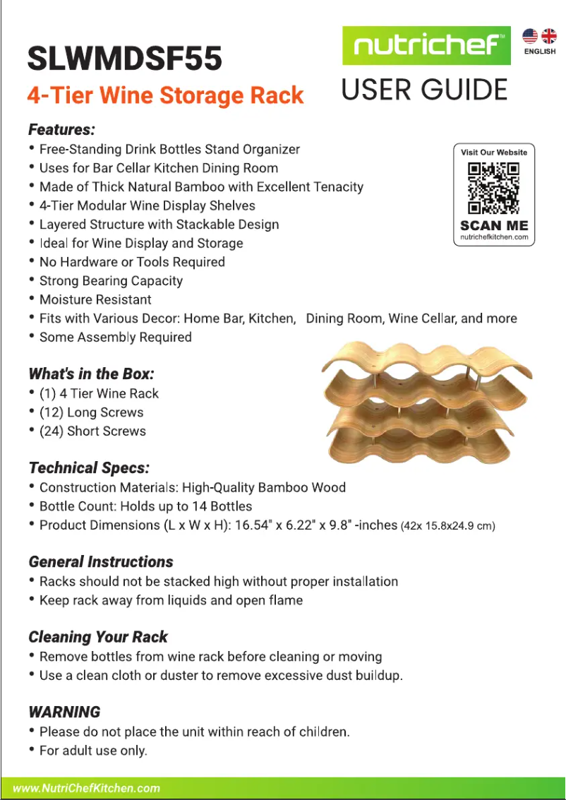 Page 1 de la notice Manuel utilisateur SereneLife SLWMDSF55