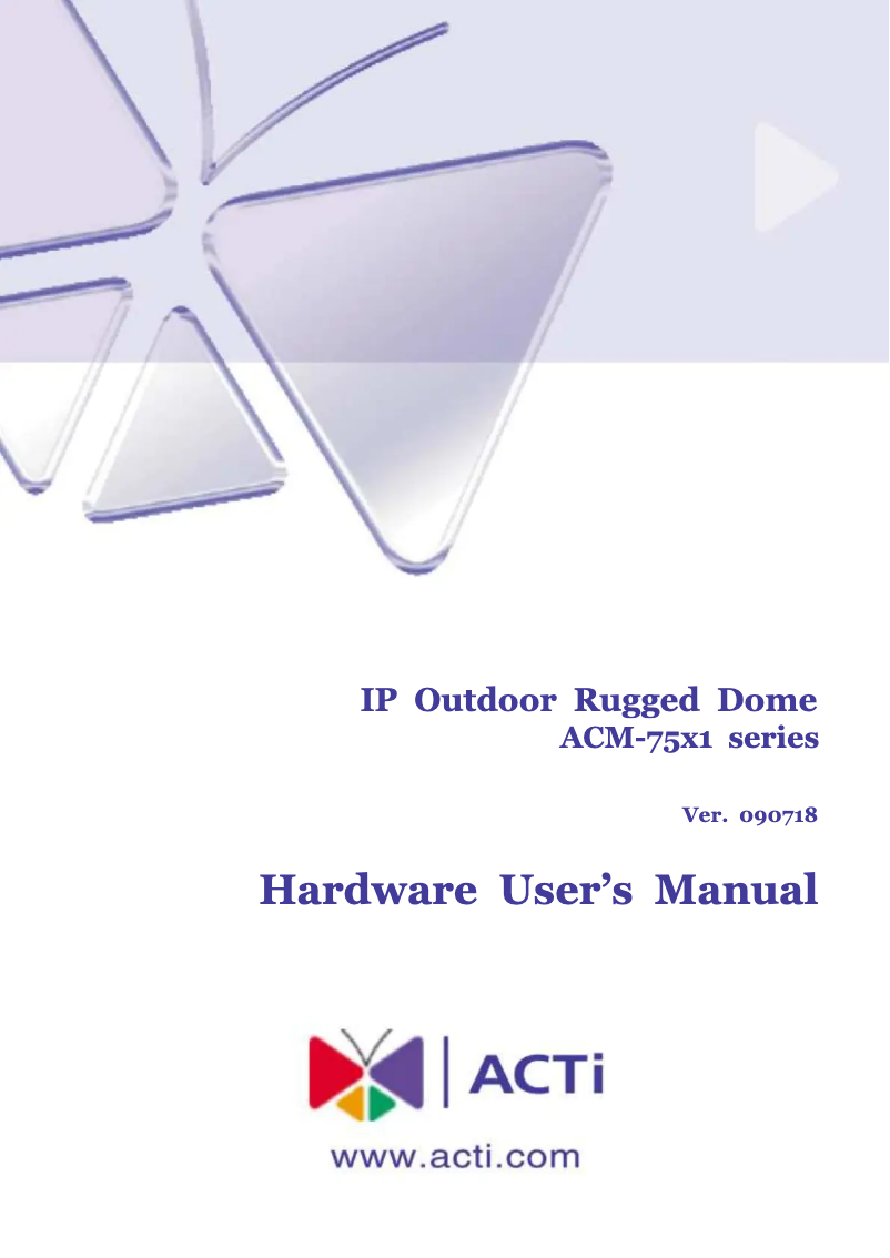 Page 1 de la notice Manuel utilisateur ACTi ACM-7511