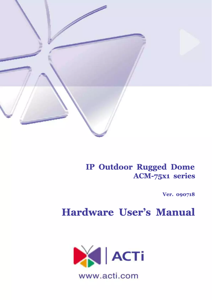 Page n°1 - Manuel utilisateur ACTi ACM-7511