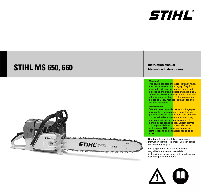 Page 1 de la notice Manuel utilisateur Stihl MS 660