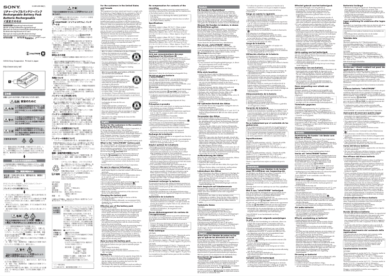 Page 1 de la notice Manuel utilisateur Sony ACC-FM30A