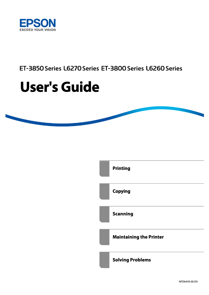 Page 1 de la notice Manuel utilisateur Epson EcoTank ET-3800