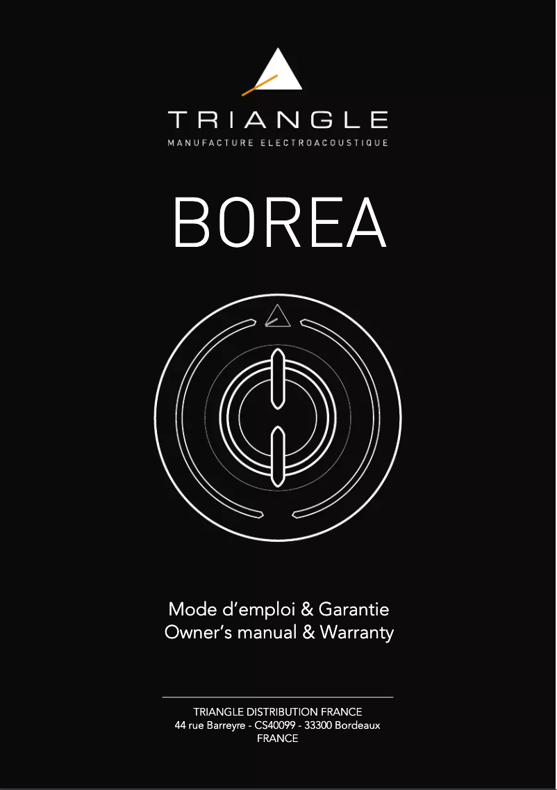 Page n°1 - Manuel utilisateur Triangle Borea