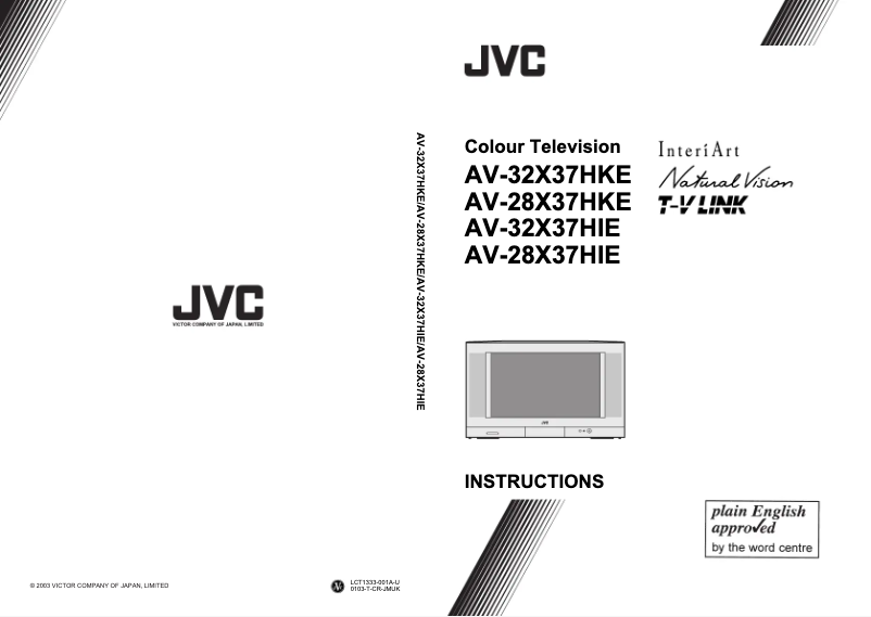 Page 1 de la notice Manuel utilisateur JVC InteriArt AV-32X37HKE