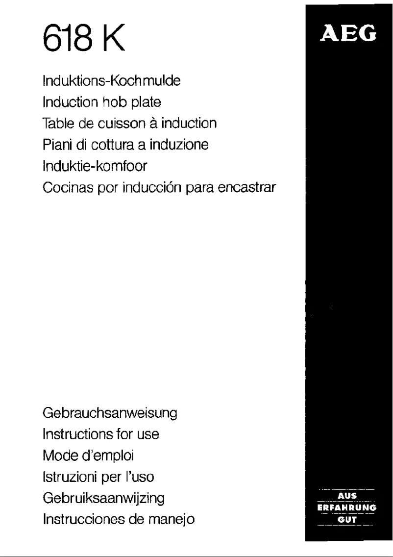 Page 1 de la notice Manuel utilisateur AEG 618K