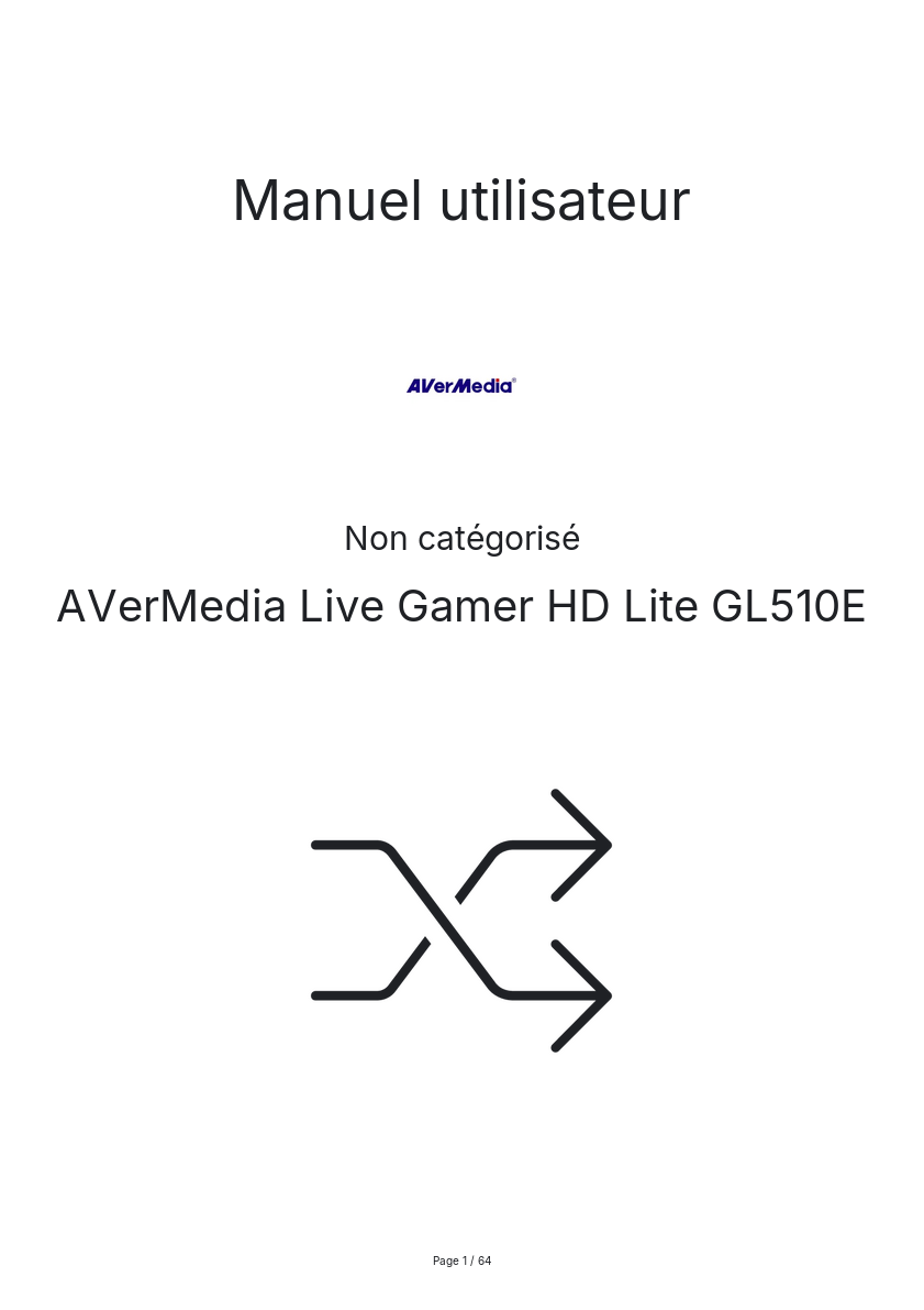 Image de la première page du manuel de l'appareil Live Gamer HD Lite GL510E