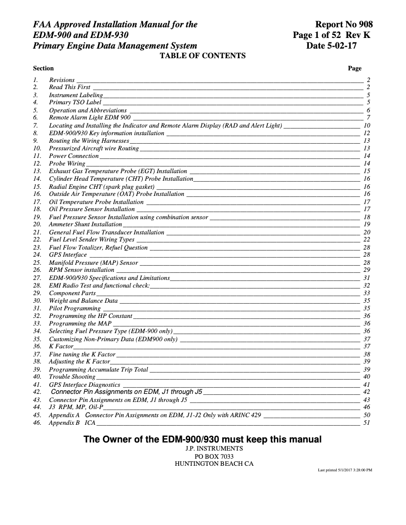Página 1 del manual Manual de usuario J.P. Instruments EDM-930