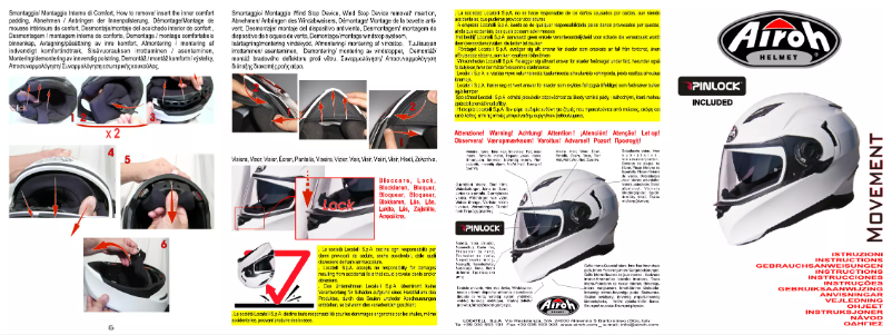 Page 1 de la notice Manuel utilisateur Airoh Movement S