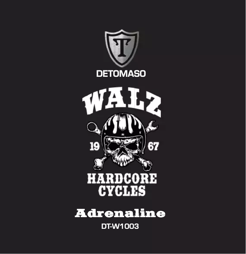 Page 1 de la notice Manuel utilisateur Detomaso Adrenaline DT-W1003