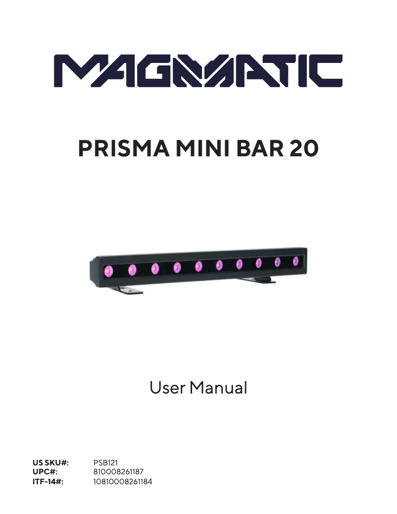 Page 1 de la notice Manuel utilisateur Magmatic Prisma Mini Bar 20