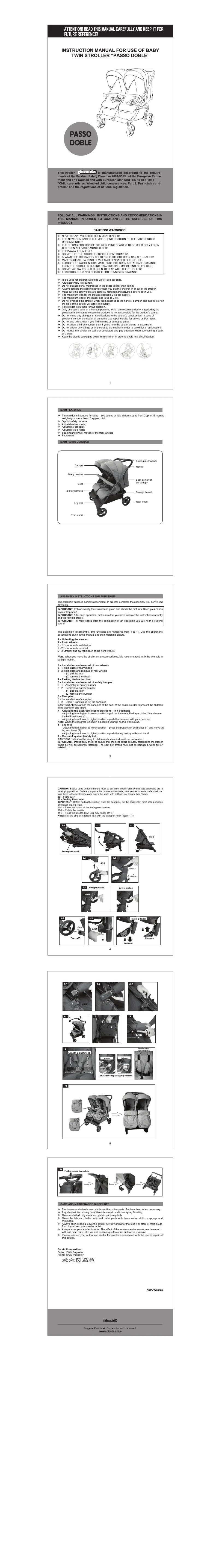 Page 1 de la notice Manuel utilisateur Chipolino Passo Doble