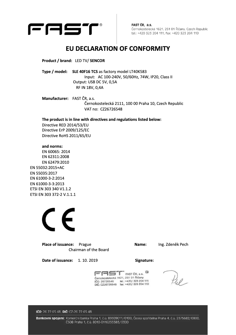Página 1 del manual Manual de instrucciones Sencor SLE 40F16TCS
