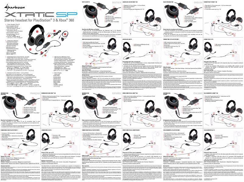 Page 1 de la notice Manuel utilisateur Sharkoon X-Tatic SP