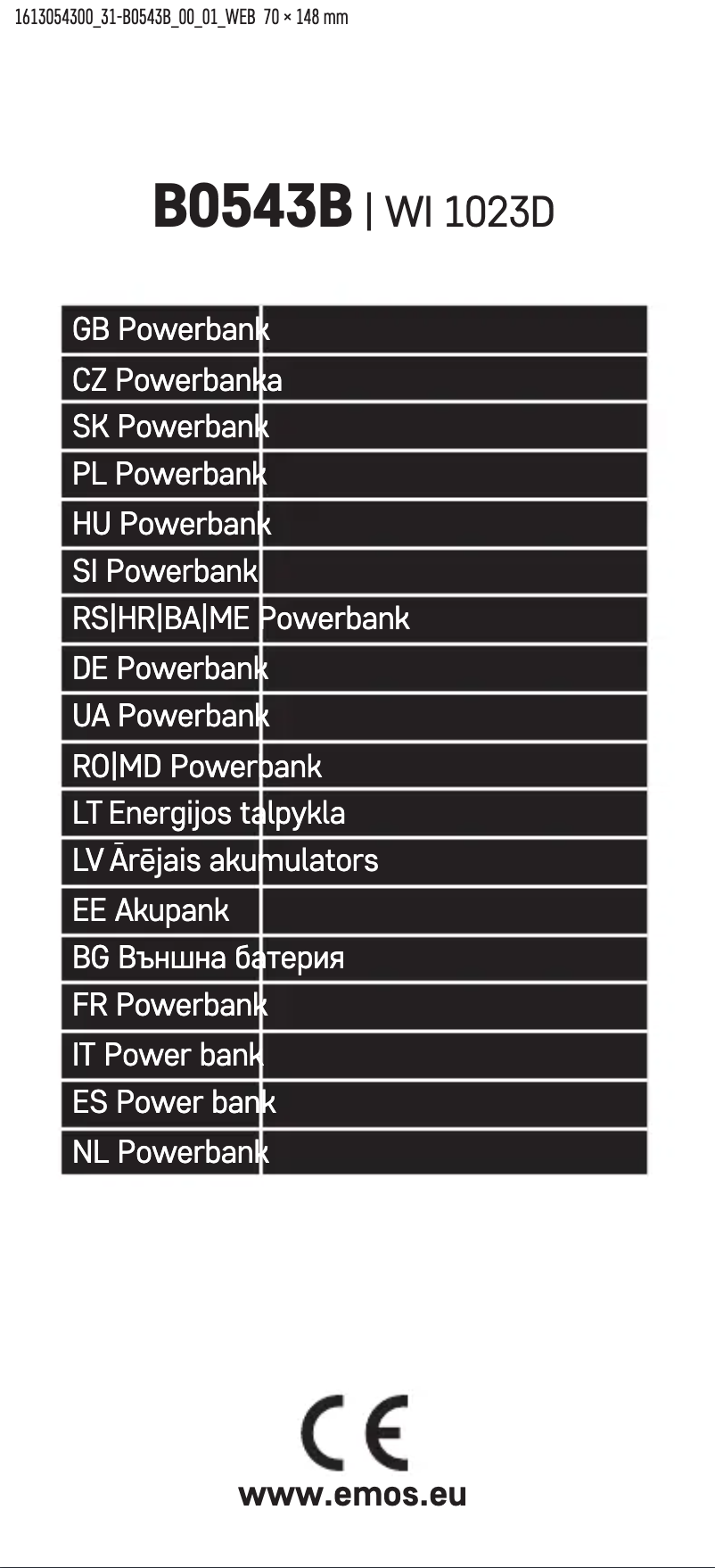 Page n°1 - Manuel utilisateur Emos B0543B