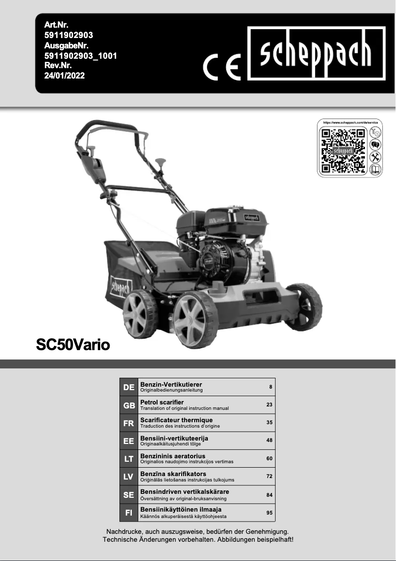 Page n°1 - Manuel utilisateur Scheppach SC50Vario