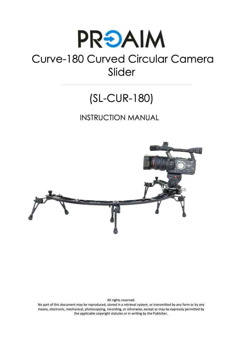 Page 1 de la notice Manuel utilisateur Proaim Curve-180