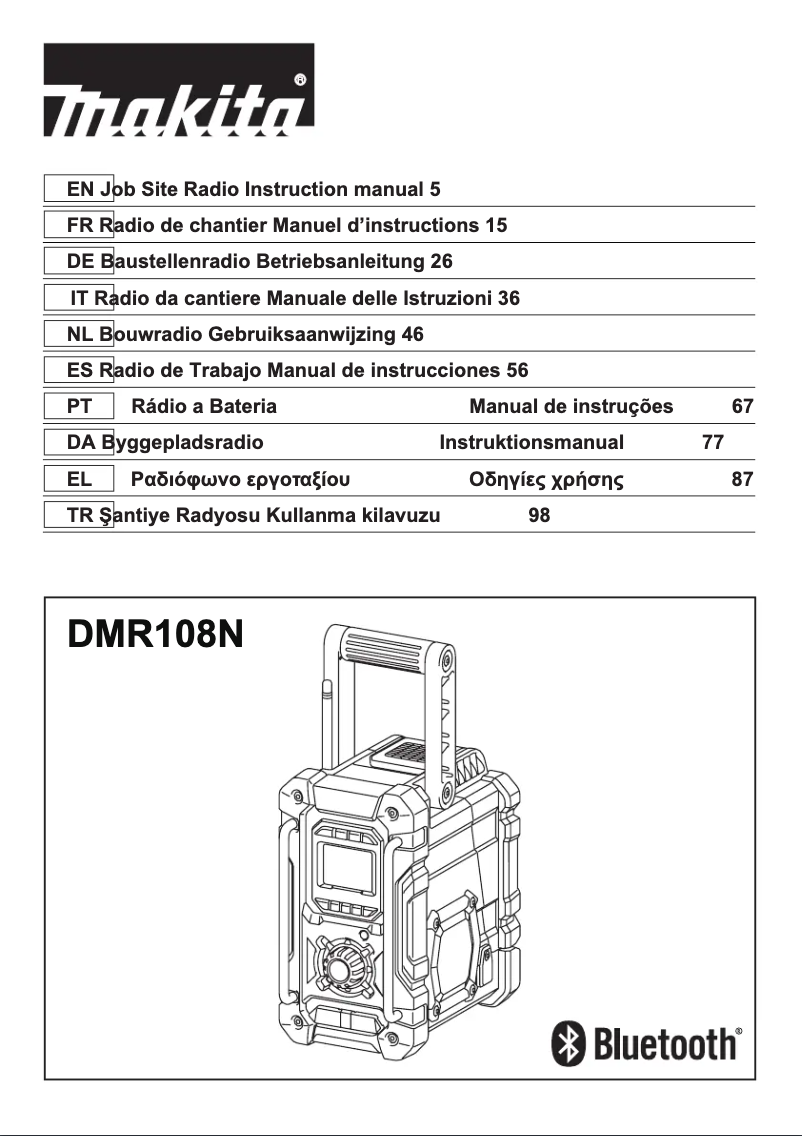 Page n°1 - Manuel utilisateur Makita DMR108N