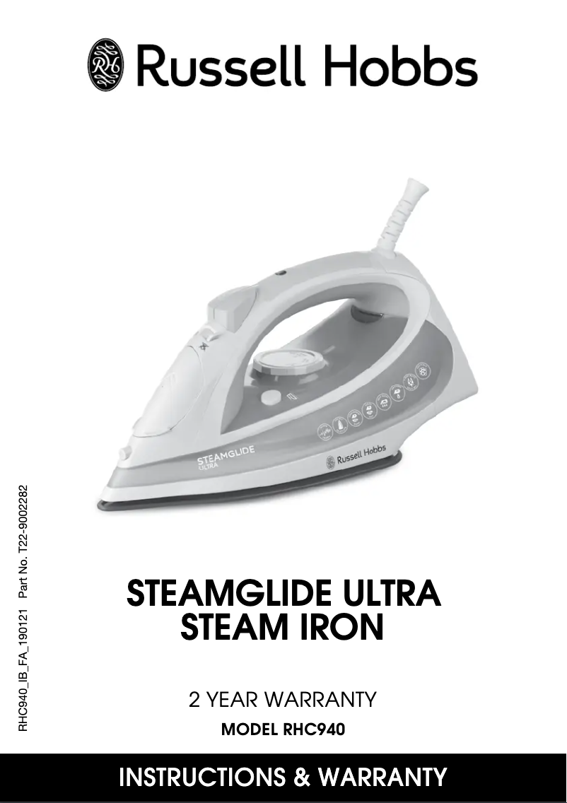 Page n°1 - Manuel utilisateur Russell Hobbs Steam Glide Ultra RHC940