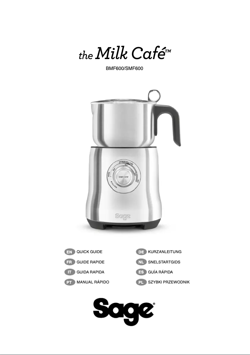 Page n°1 - Manuel utilisateur Sage The Milk Cafe SMF600