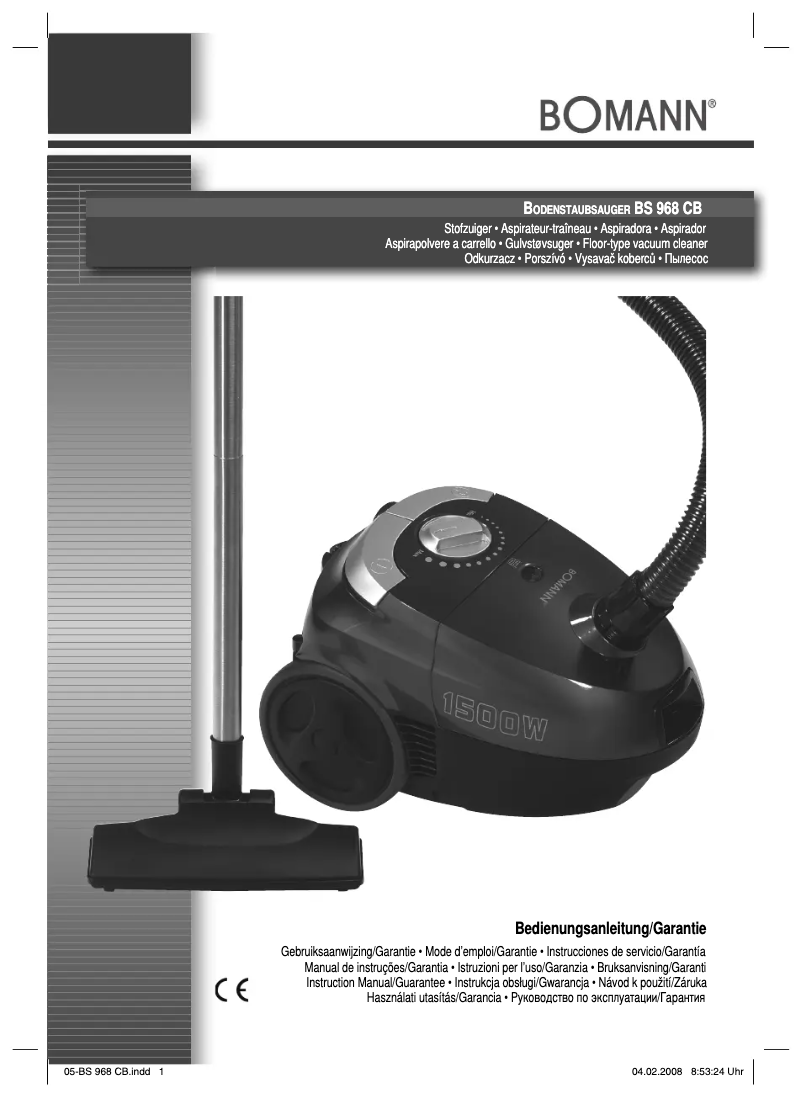 Image de la première page du manuel de l'appareil BS 968CB