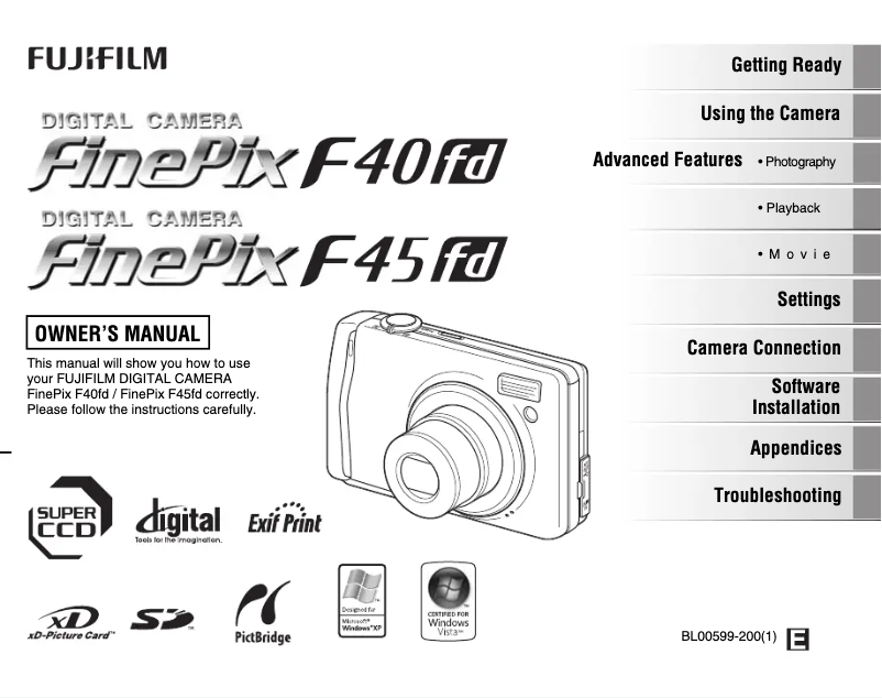 Page n°1 - Manuel utilisateur Fujifilm FinePix F40fd