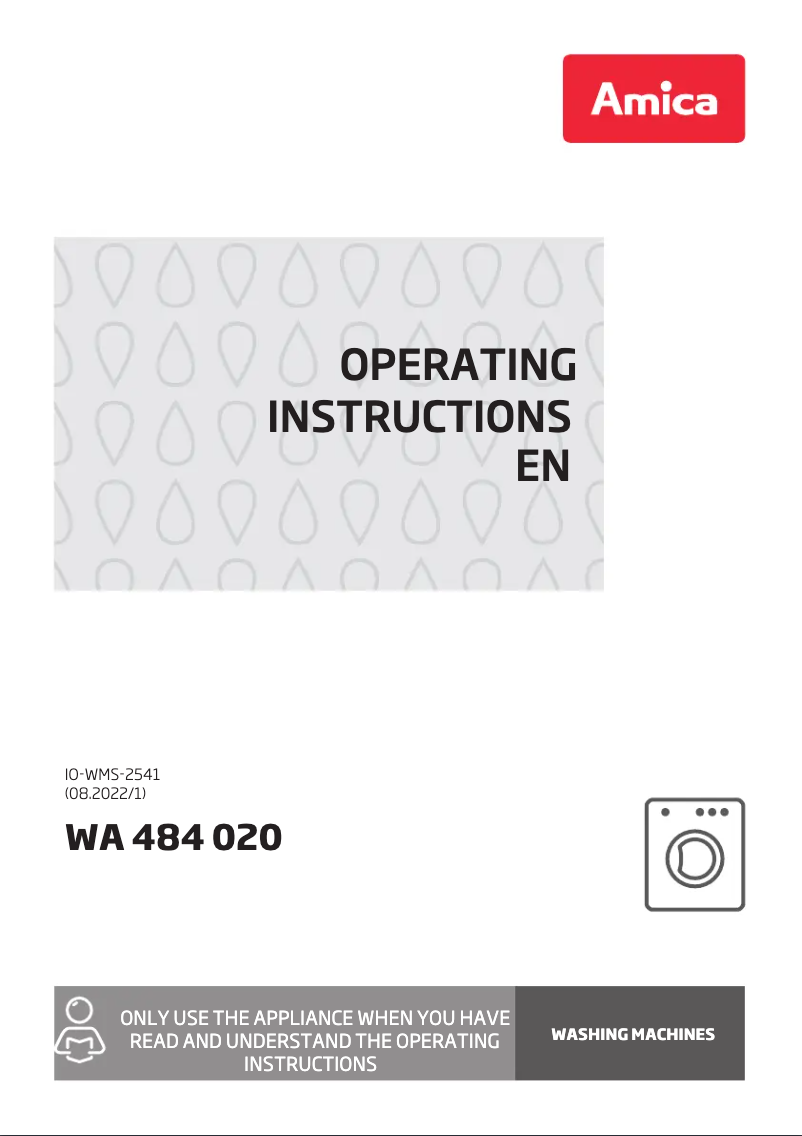 Page 1 de la notice Manuel utilisateur Amica WA 484 020