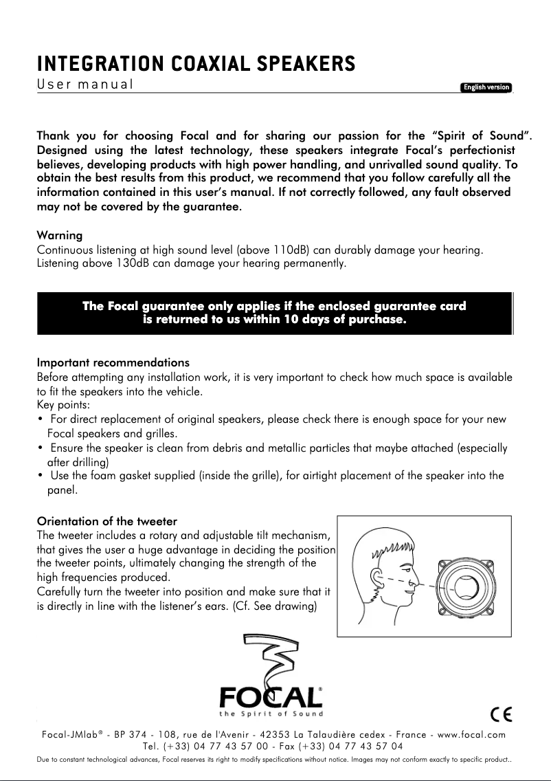 Página 1 del manual Manual de usuario Focal Integration IC 690