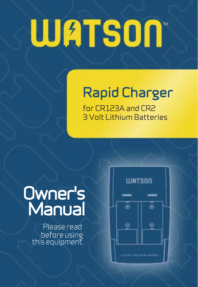 Page n°1 - Manuel utilisateur Watson ADC-CR123A-II
