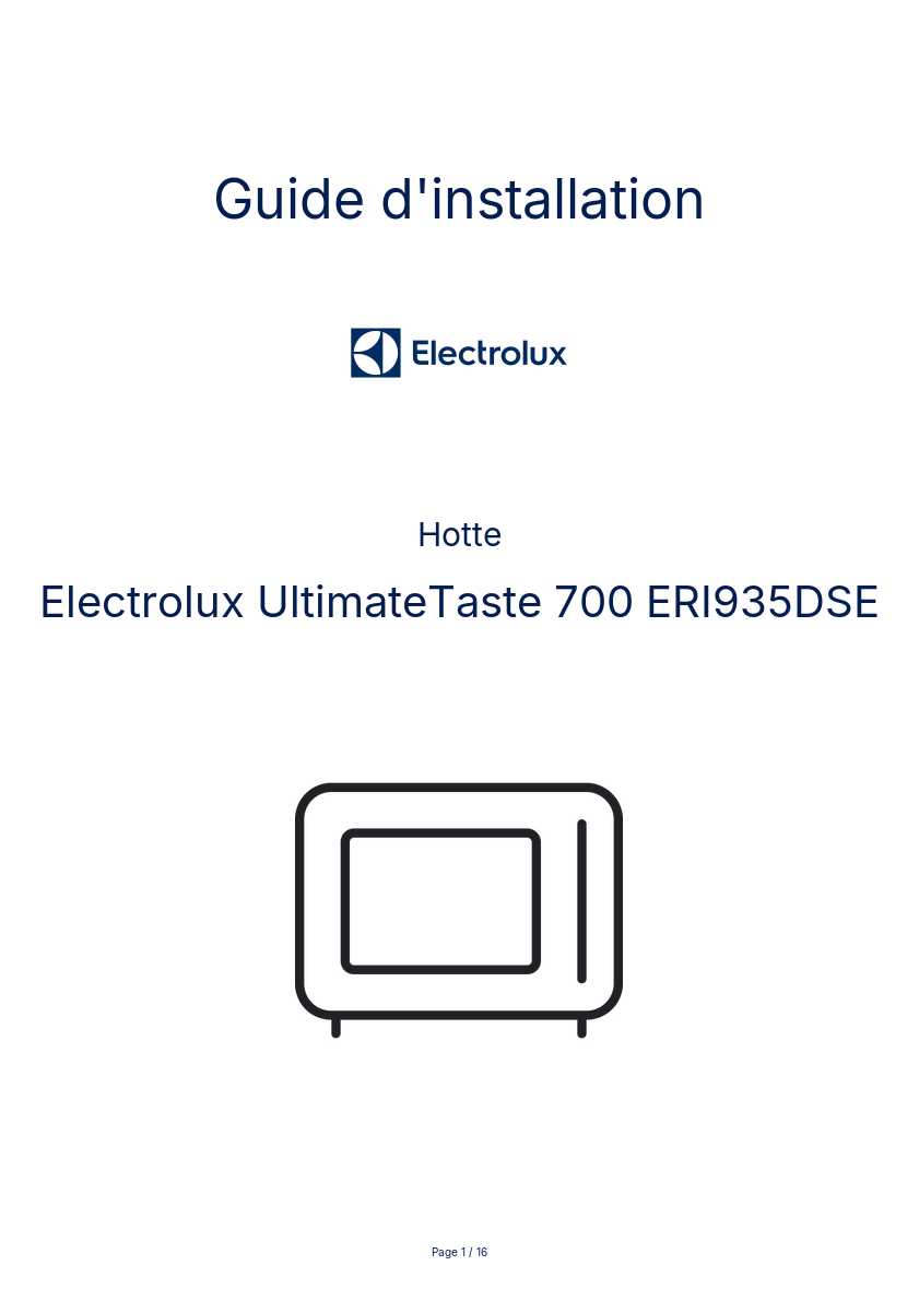 Image de la première page du manuel de l'appareil UltimateTaste 700 ERI935DSE