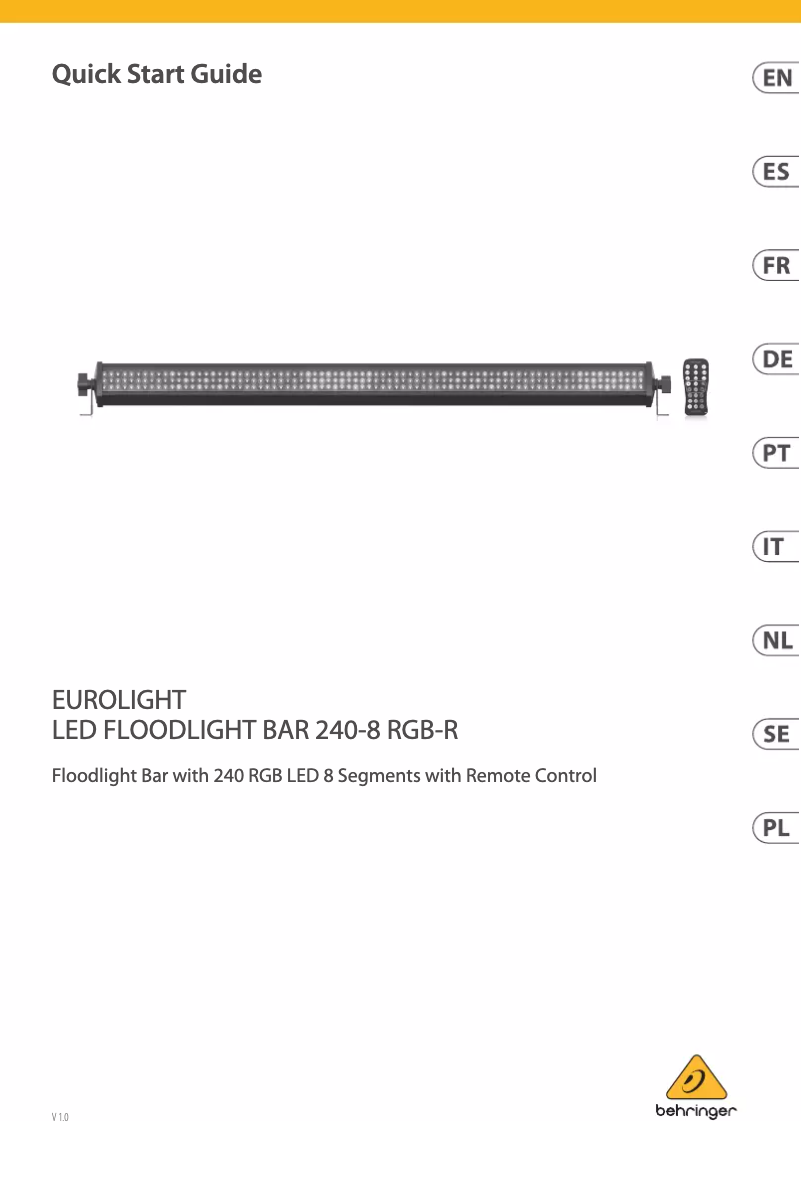 Page n°1 - Manuel utilisateur Behringer LED Floodlight Bar 240-8 RGB-R