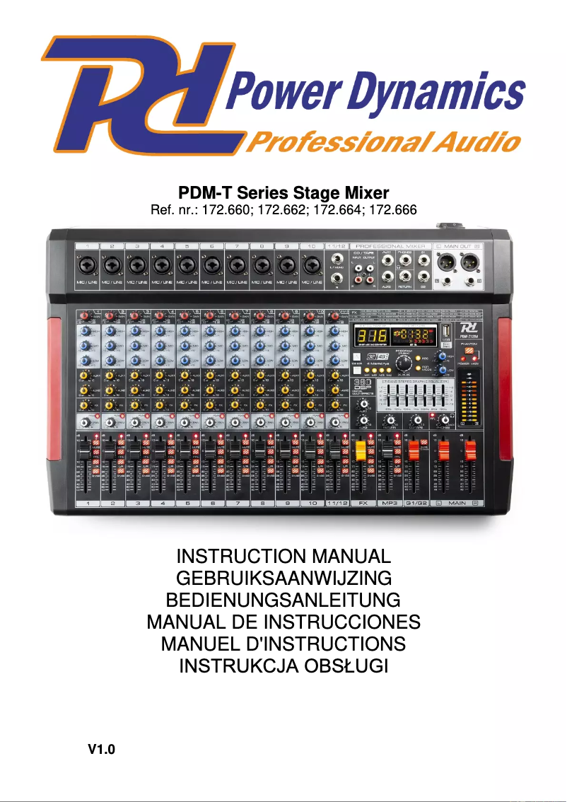 Page n°1 - Manuel utilisateur Power Dynamics PDM-T804