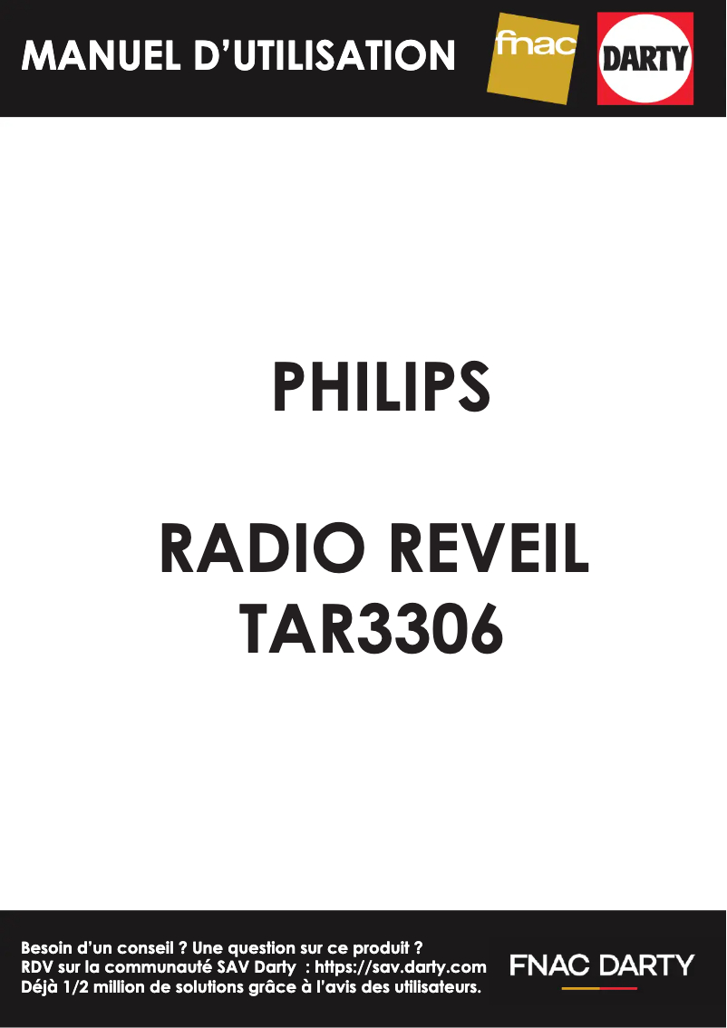 Page 1 de la notice Manuel utilisateur Philips TAR3306