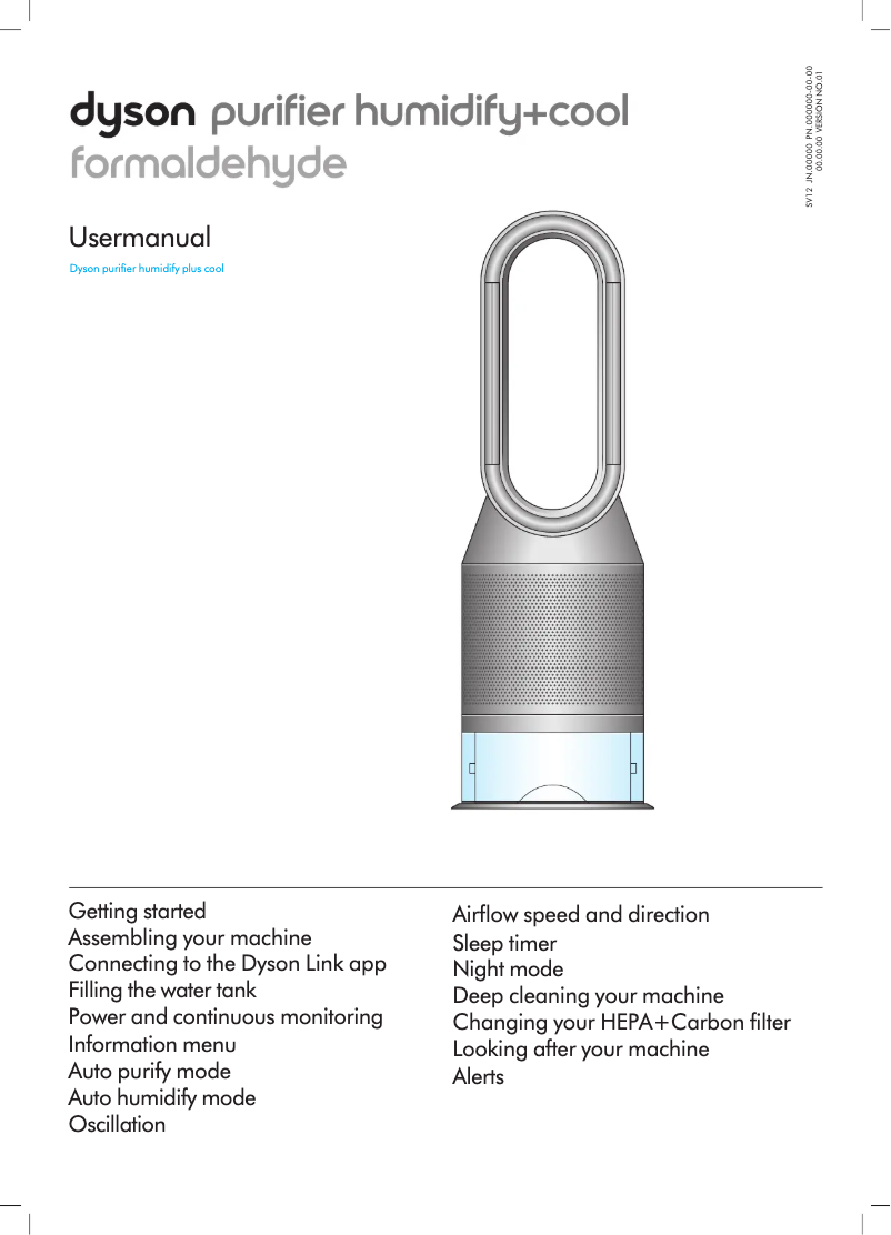 Page n°1 - Manuel utilisateur Dyson Purifier Humidify+Cool Formaldehyde