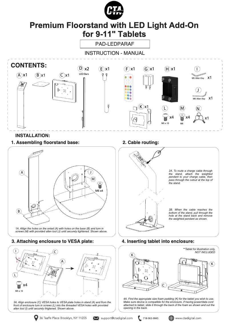 Page 1 de la notice Manuel utilisateur CTA Digital PAD-LEDPARAF