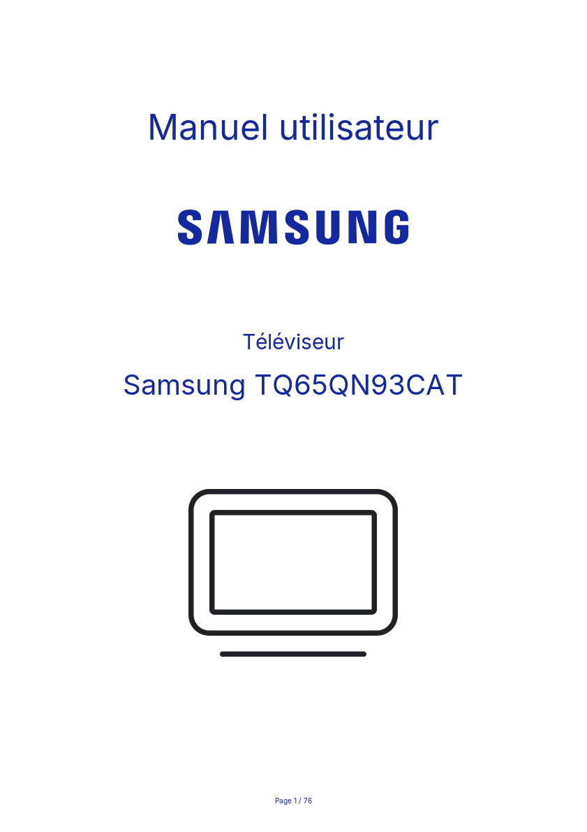 Page n°1 - Manuel utilisateur Samsung TQ65QN93CAT