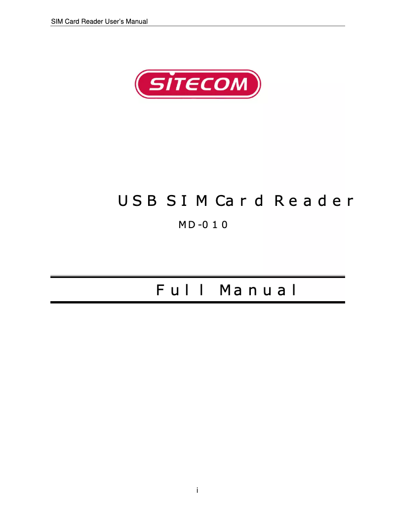 Page n°1 - Manuel utilisateur Sitecom MD-010