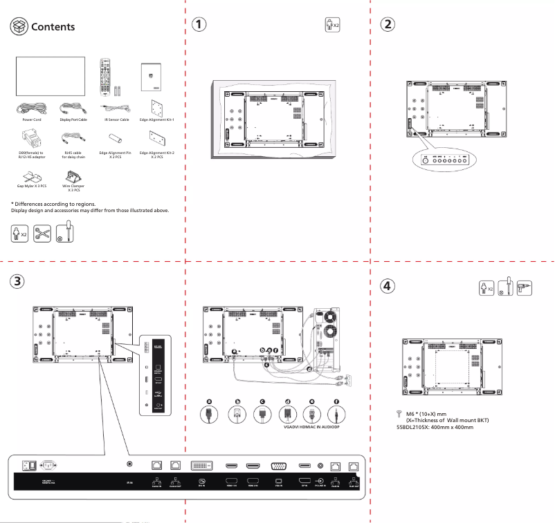 Page 1 de la notice Guide de démarrage rapide Philips 55BDL2105X