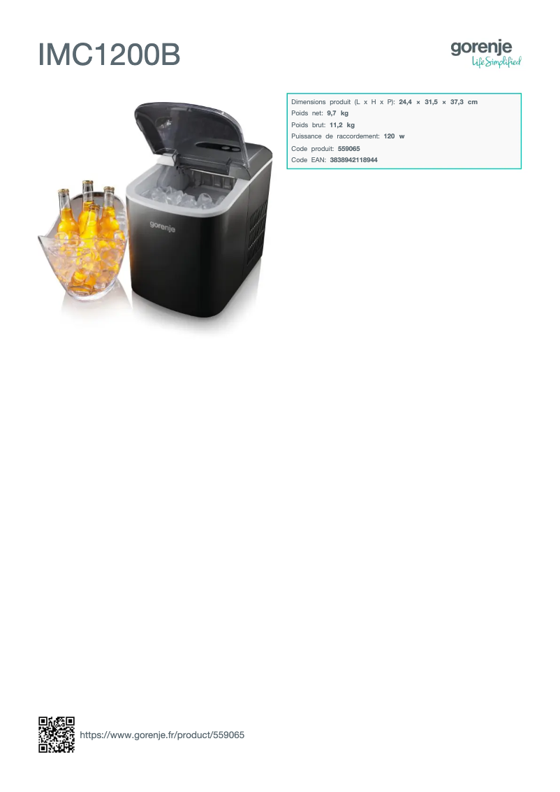 Imagen de la primera página del manual del dispositivo IMC1200B