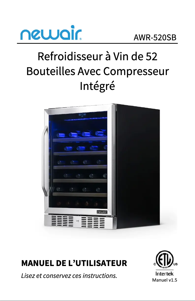 Image de la première page du manuel de l'appareil AWR-520SB
