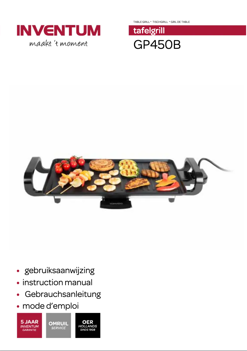 Page n°1 - Manuel utilisateur Inventum GP450B