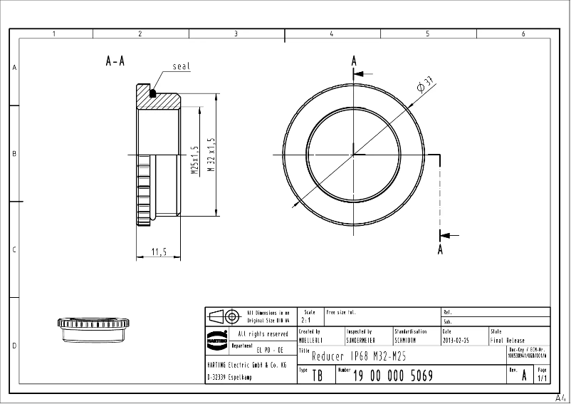 Page 1 de la notice Manuel utilisateur Harting 19 00 000 5069