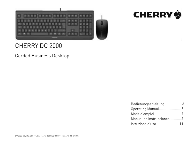 Page 1 de la notice Manuel utilisateur Cherry DC 2000