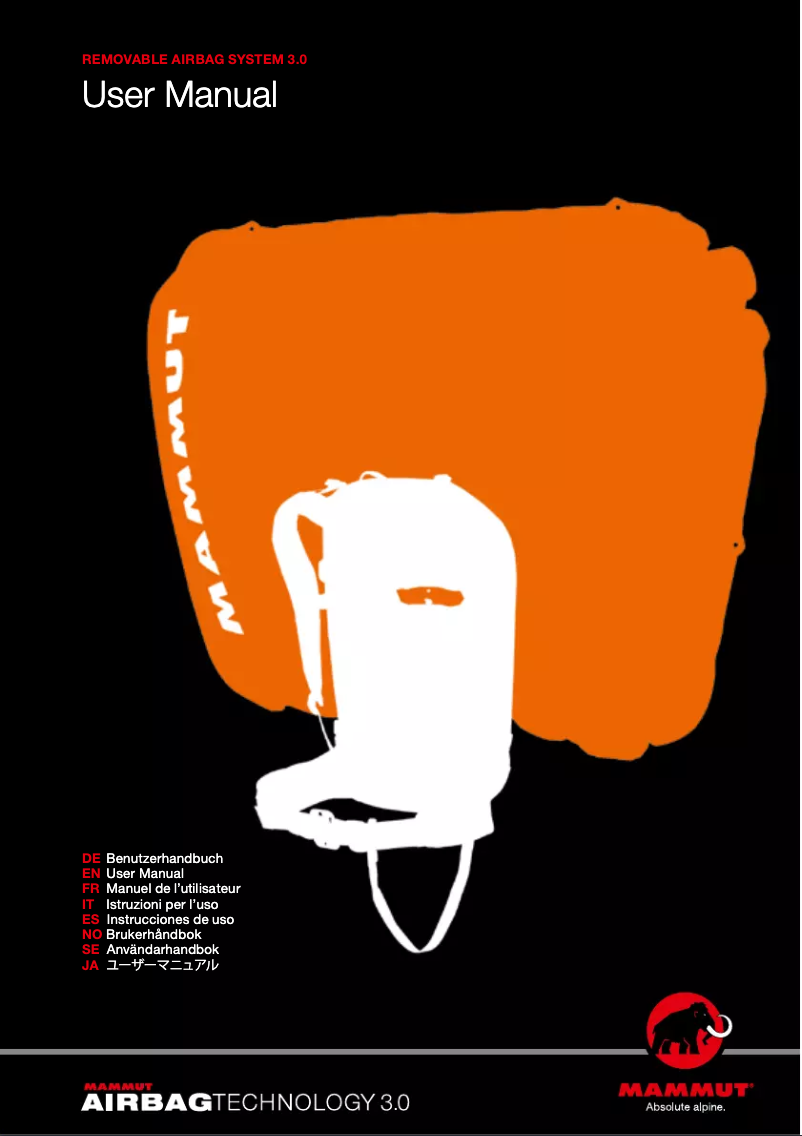 Page 1 de la notice Manuel utilisateur Mammut Removable Airbag System 3.0