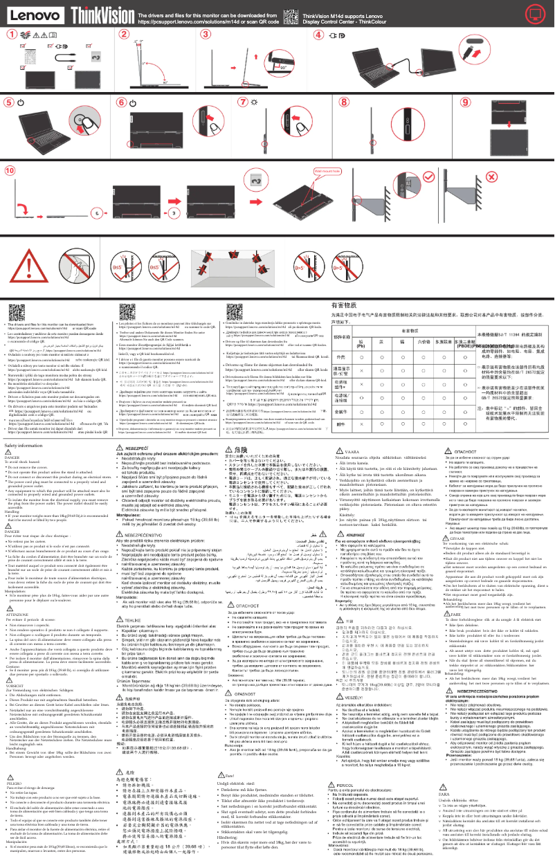 Image de la première page du manuel de l'appareil ThinkVision M14d