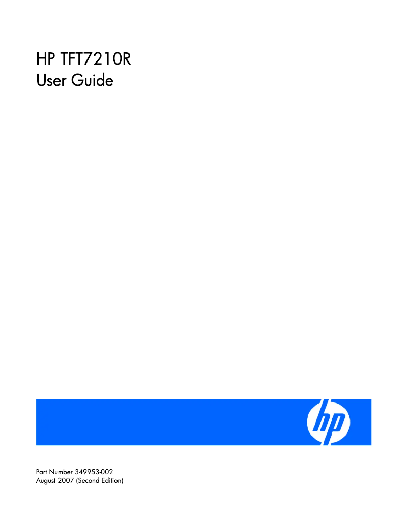 Page n°1 - Manuel utilisateur HP TFT7210R